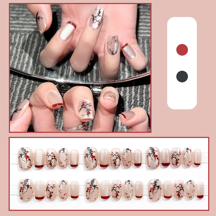 Elegant Floral Artistic Press-On Nails Stornfield