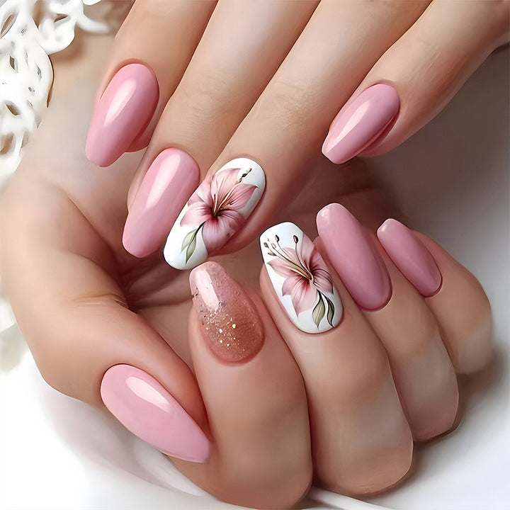 Floral Design Press-On Nail Art Set Stornfield