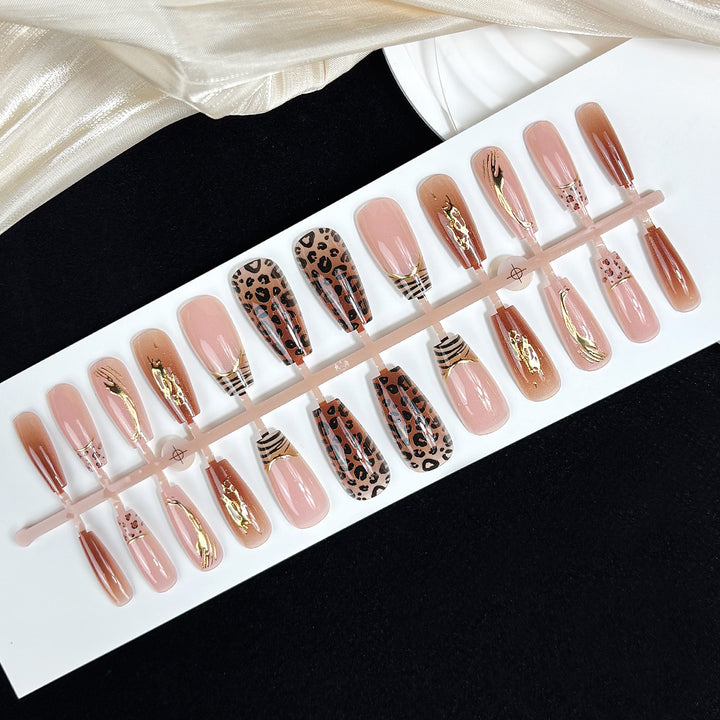 Premium Leopard Design Press-On Nails Stornfield
