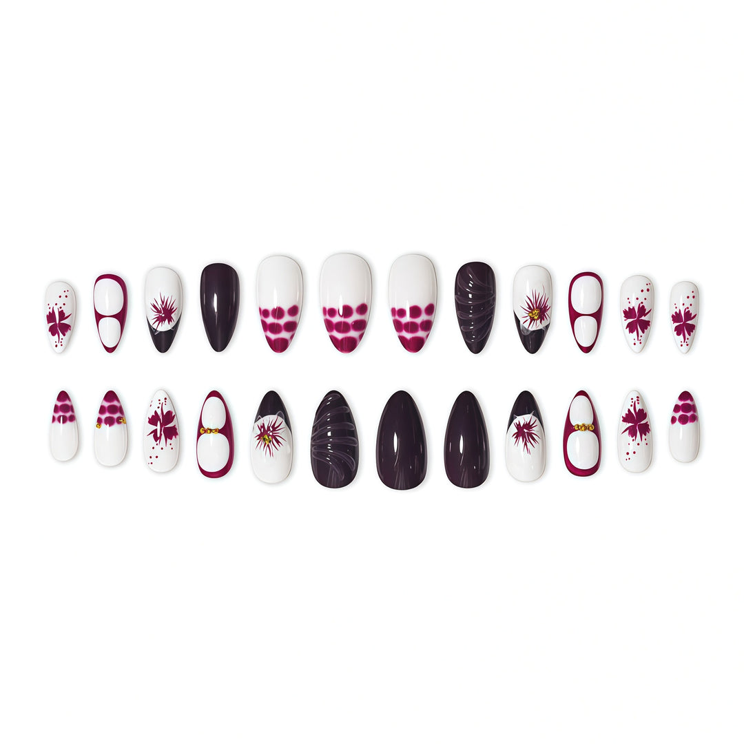 Elegant Floral Art Nail Extensions Stornfield