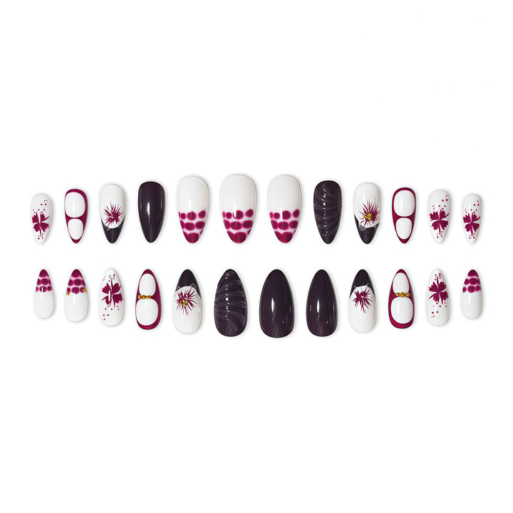 Elegant Floral Art Nail Extensions Stornfield
