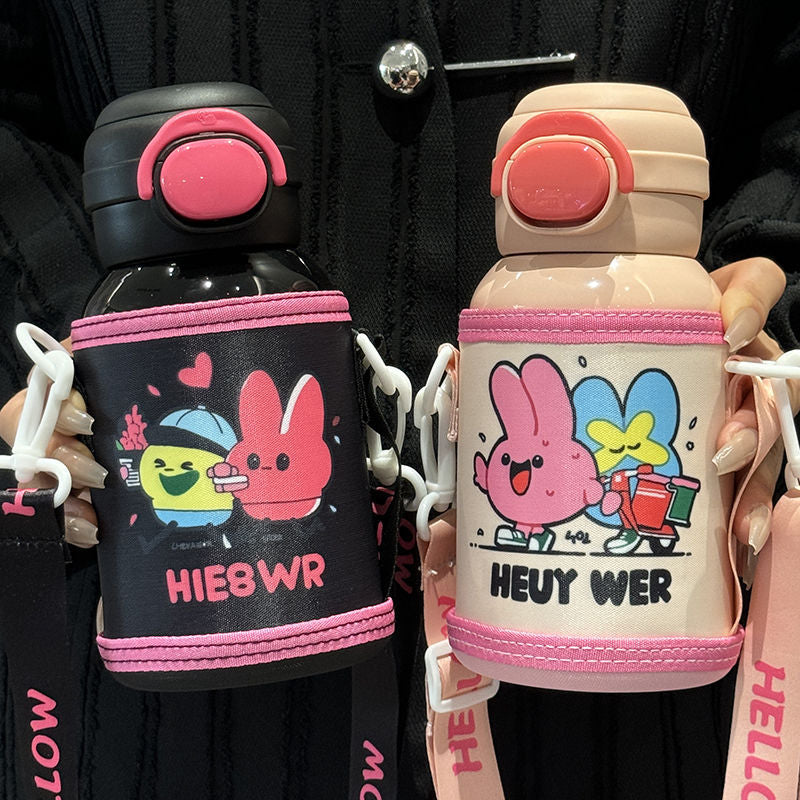 Women's insulated drinking bottle with secure flip-top lid and playful design Stornfield