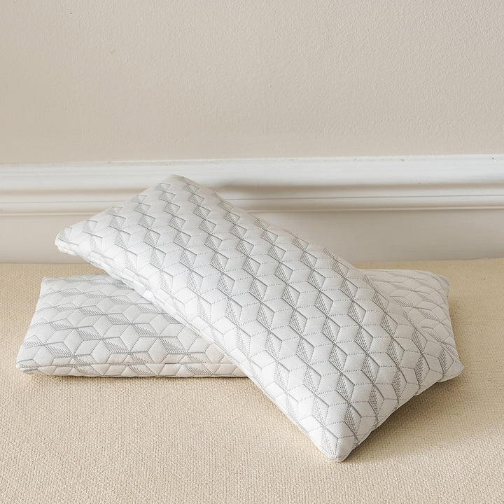 Long-format neck support pillow with breathable cover Stornfield