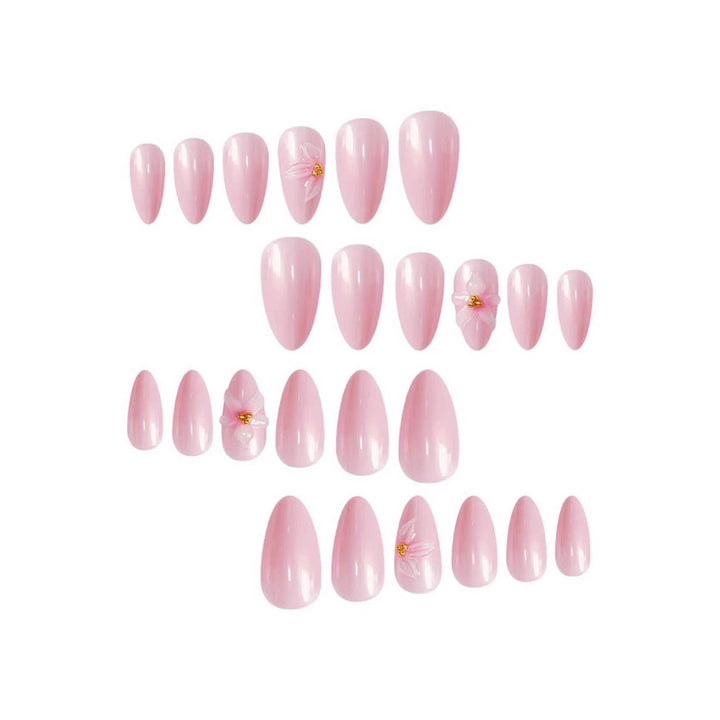 Floral-Decorated Stiletto Press-On Nail Art Stornfield