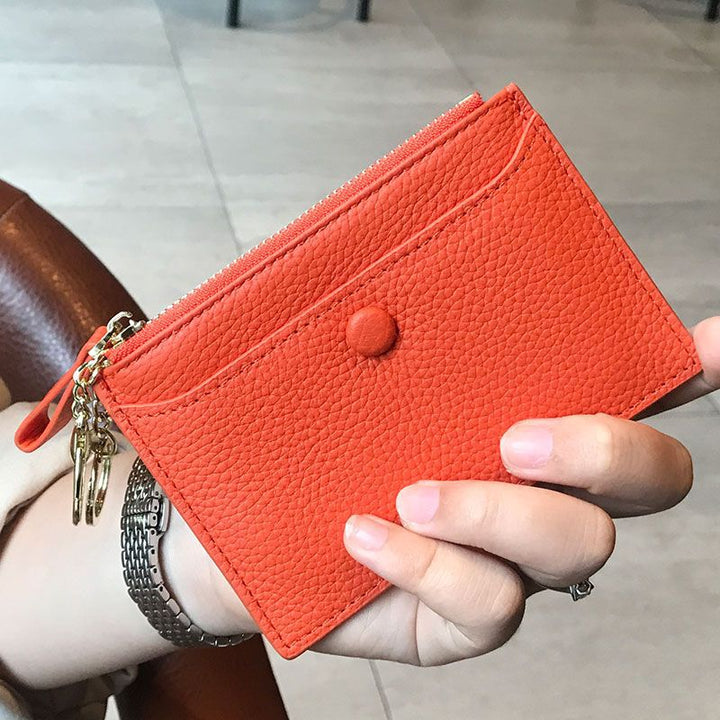 Textured  Leather Zip Card Holder Stornfield