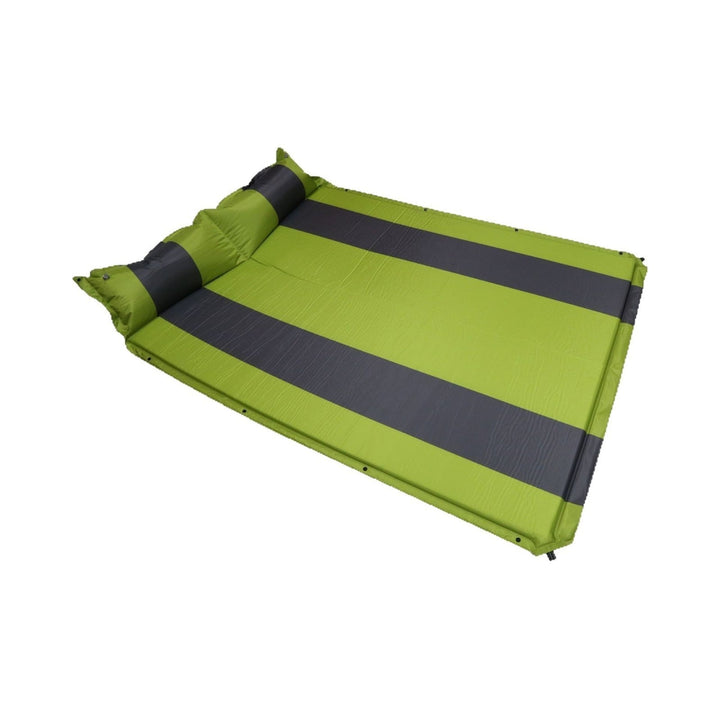 insulated self-inflating double camping mattress with integrated pillow Stornfield