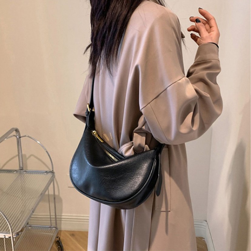 Sleek Crescent Shaped Crossbody Bag Stornfield