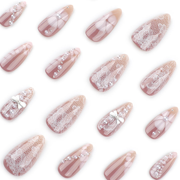 Artful Nail Extensions with Delicate Accents Stornfield