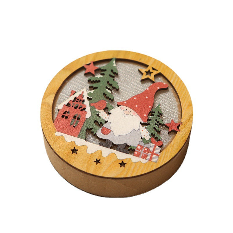 Decorative wooden star with Christmas motif Stornfield