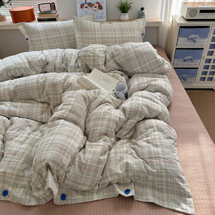 Cozy Plaid Duvet Cover Set