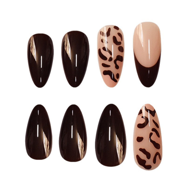 Elegant Stiletto Press-On Nails with Animal Print Design Stornfield