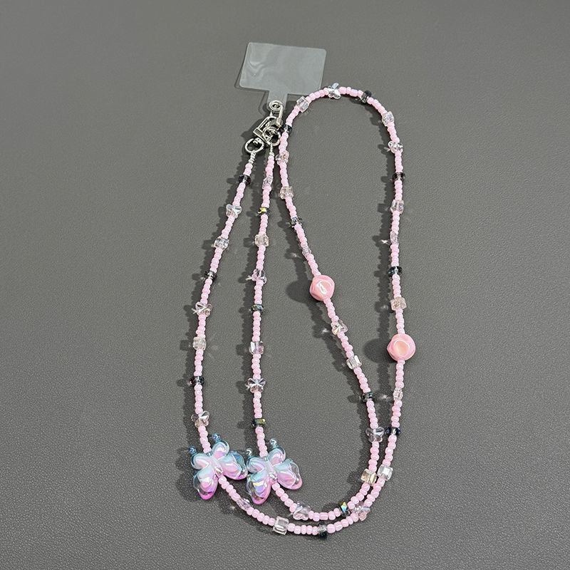 Beaded Eyewear Chain with Butterfly Accents Stornfield