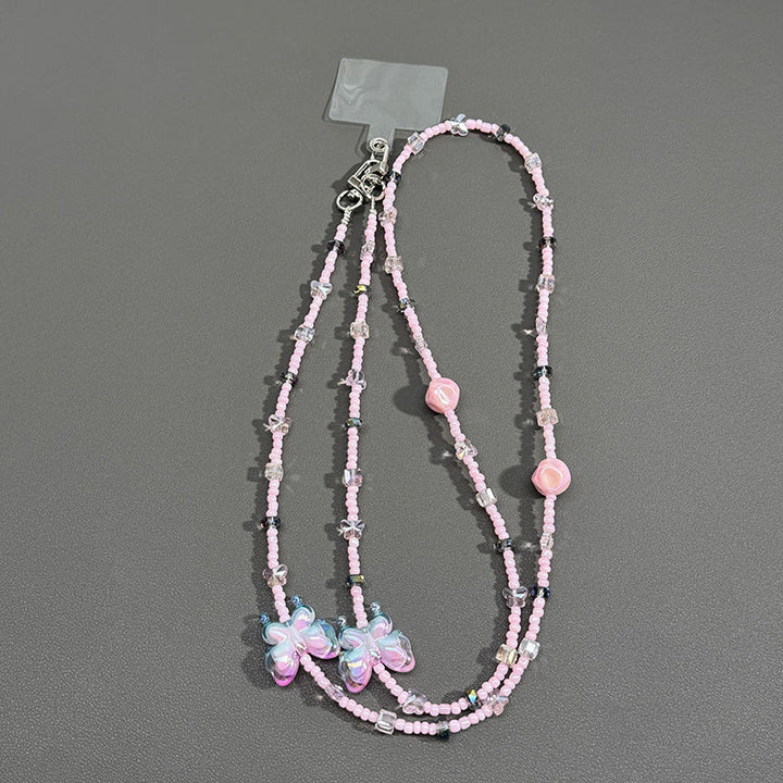 Beaded Eyewear Chain with Butterfly Accents Stornfield