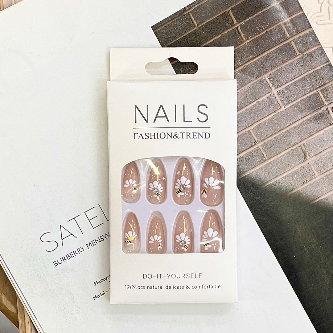Artistic Floral Press-On Nail Tips Stornfield