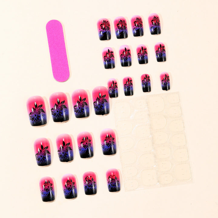 Floral Ombre Acrylic Nail Art Extensions Stornfield