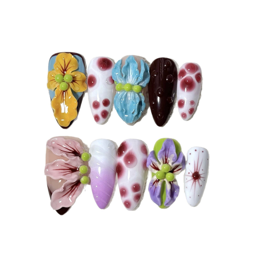 Decorative Floral Press-On Nail Art Set  1791773189