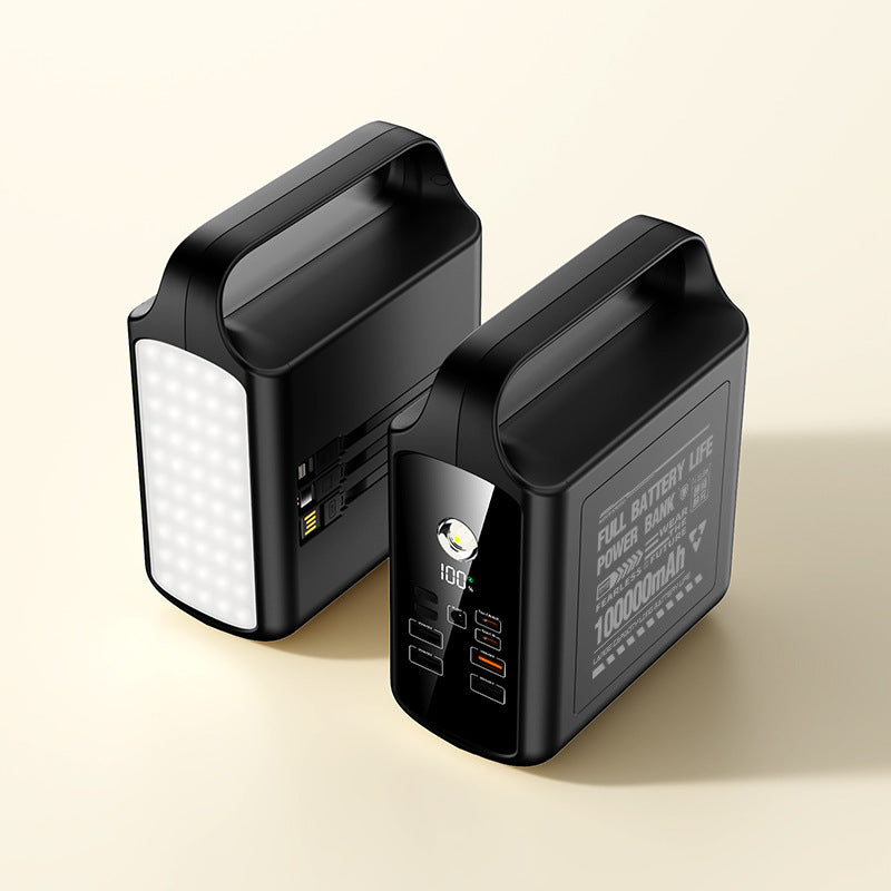 Portable power bank with integrated LED lighting and high capacity Stornfield