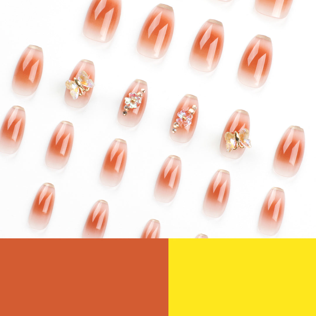 Artful Nail Extensions with intricate flower and glitter details Stornfield