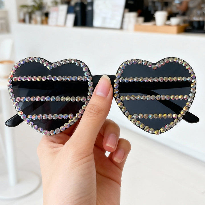 Decorative Rhinestone-Embellished Heart-Shaped Sunglasses Stornfield 1787141270