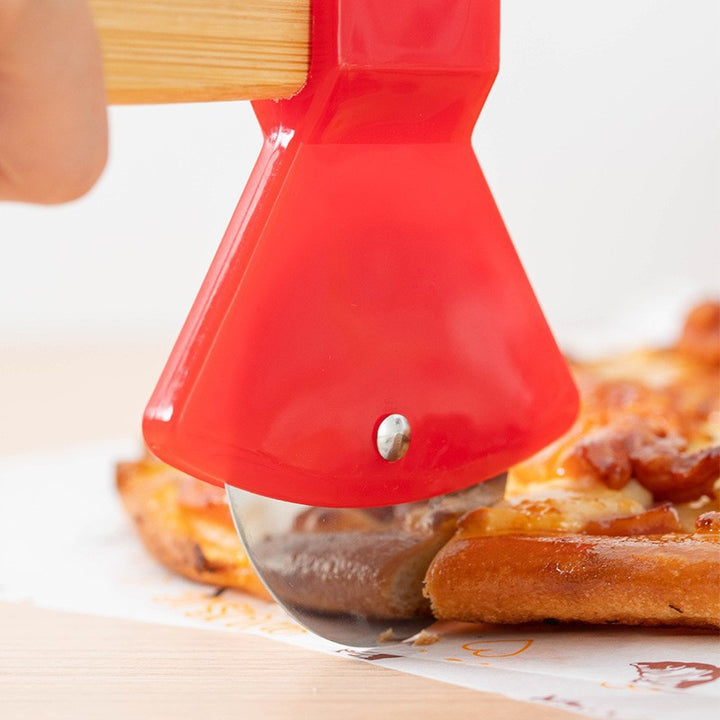 Pizza cutter with ergonomic wooden handle Stornfield