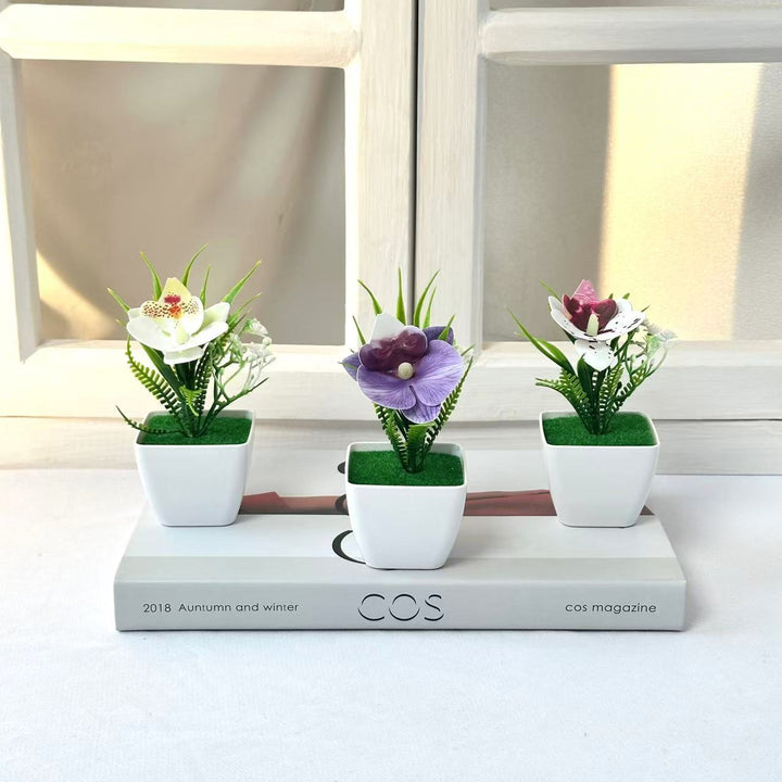 Small Potted Artificial Orchid Arrangement