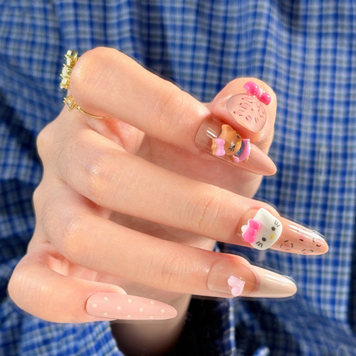Cute Character Press-On Nails Set Stornfield
