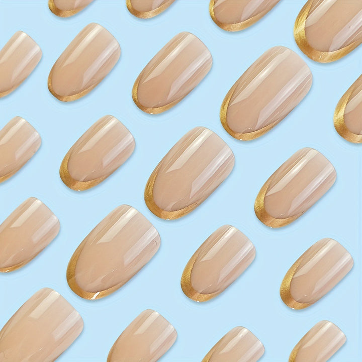 Artificial nails with elegant gold French tip Stornfield