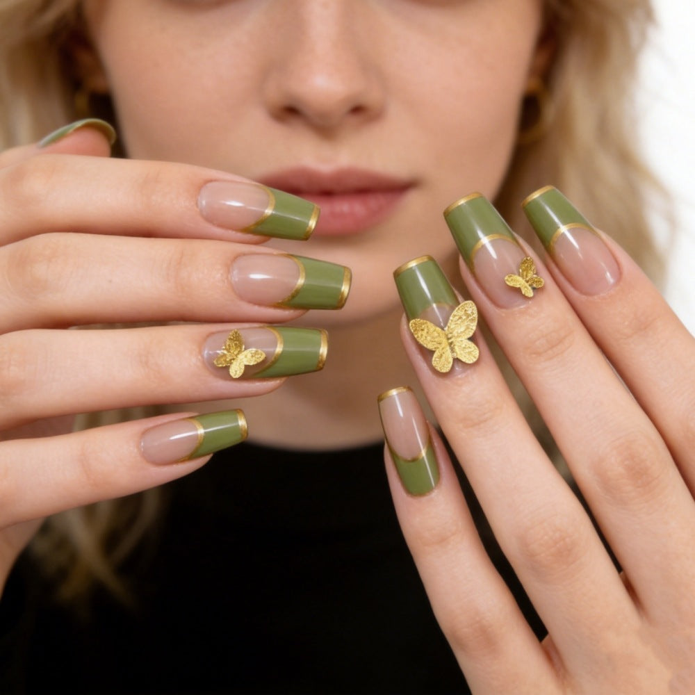 Artistic Butterfly-Embellished Press-On Nails Stornfield