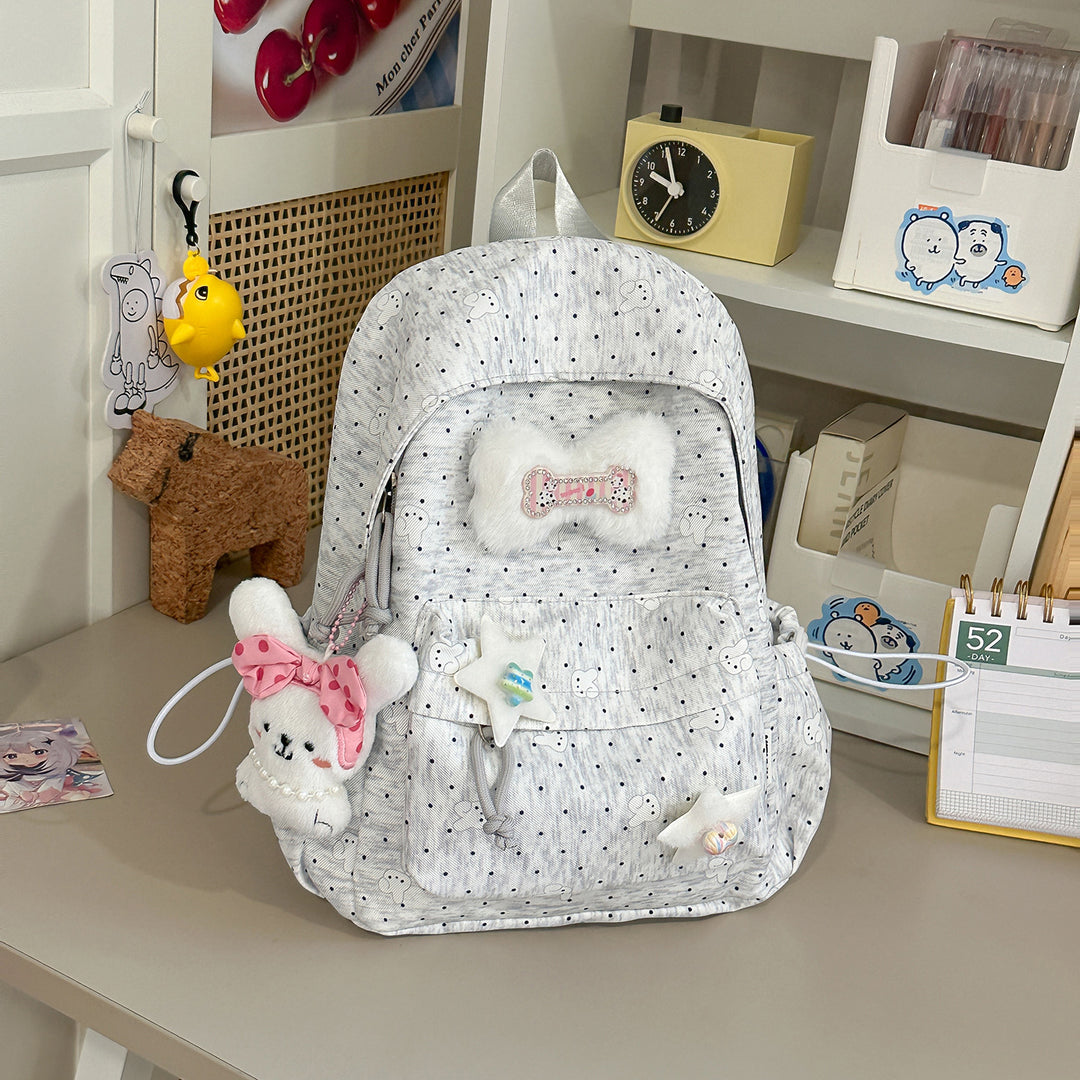Lightweight Polka Dot Casual Backpack Stornfield
