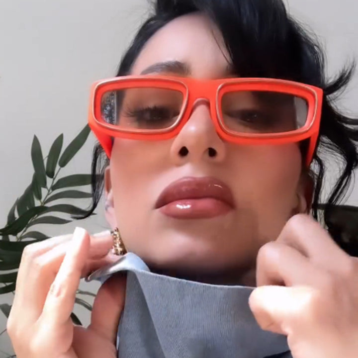 Ladies trendy rectangular sunglasses with elegant color play Stornfield
