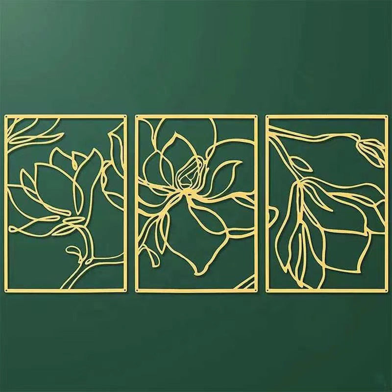 Elegant Floral Wall Art Sculpture Set Stornfield