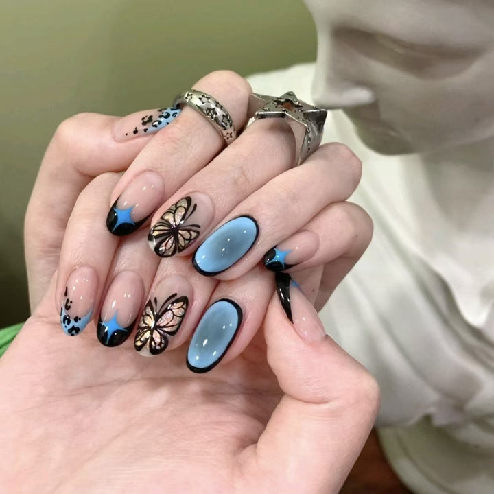 Stylish Artistic Press-On Nail Set Stornfield