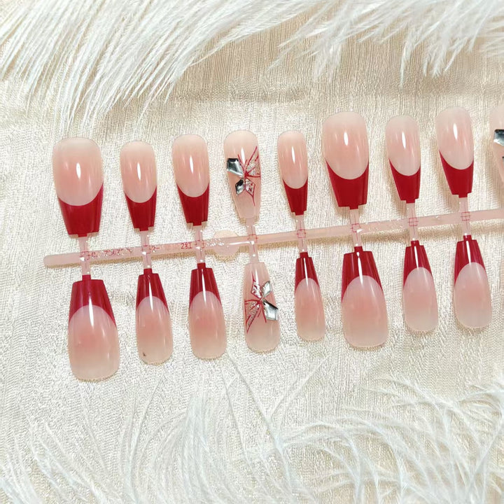 Artificial nails with elegant floral design and glitter accents Stornfield