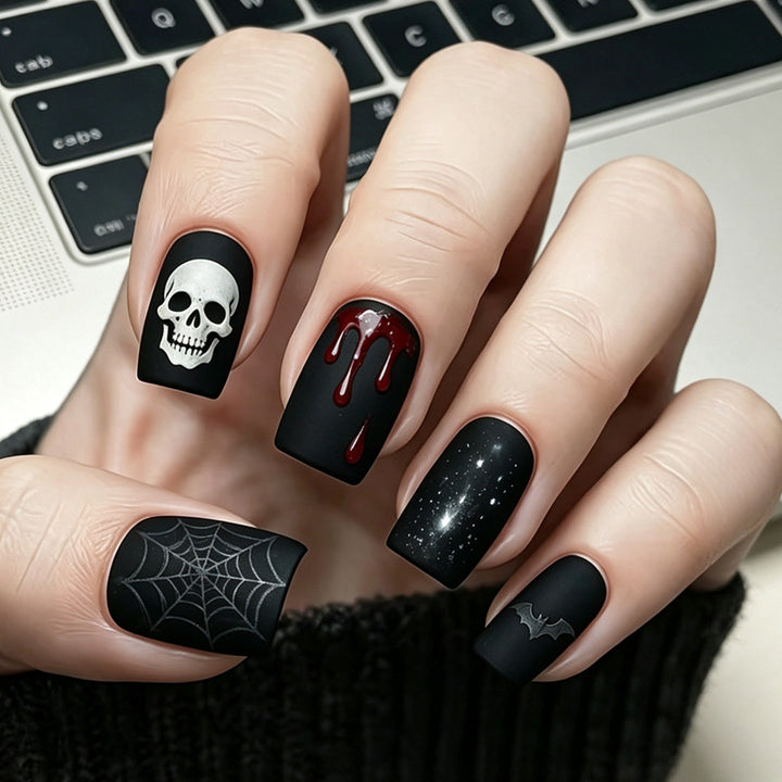 Halloween Artificial Nail Set with Creepy Designs Stornfield