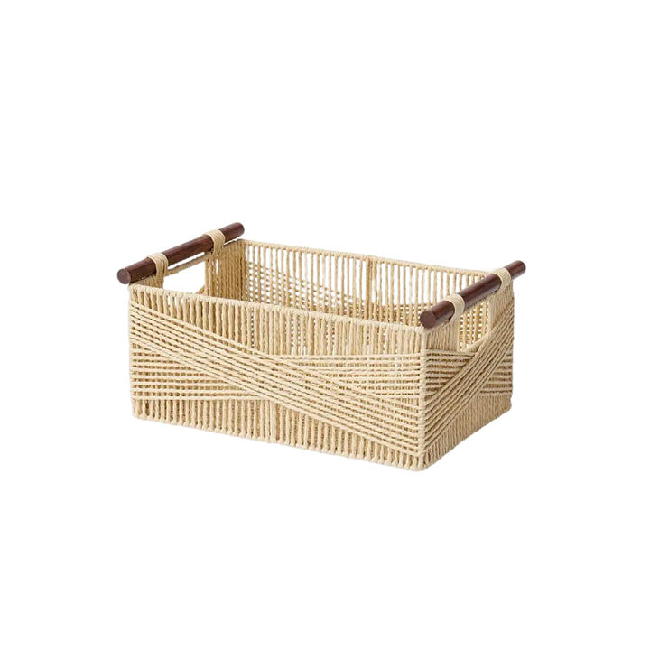 Handwoven Storage Basket with Wooden Handles Stornfield