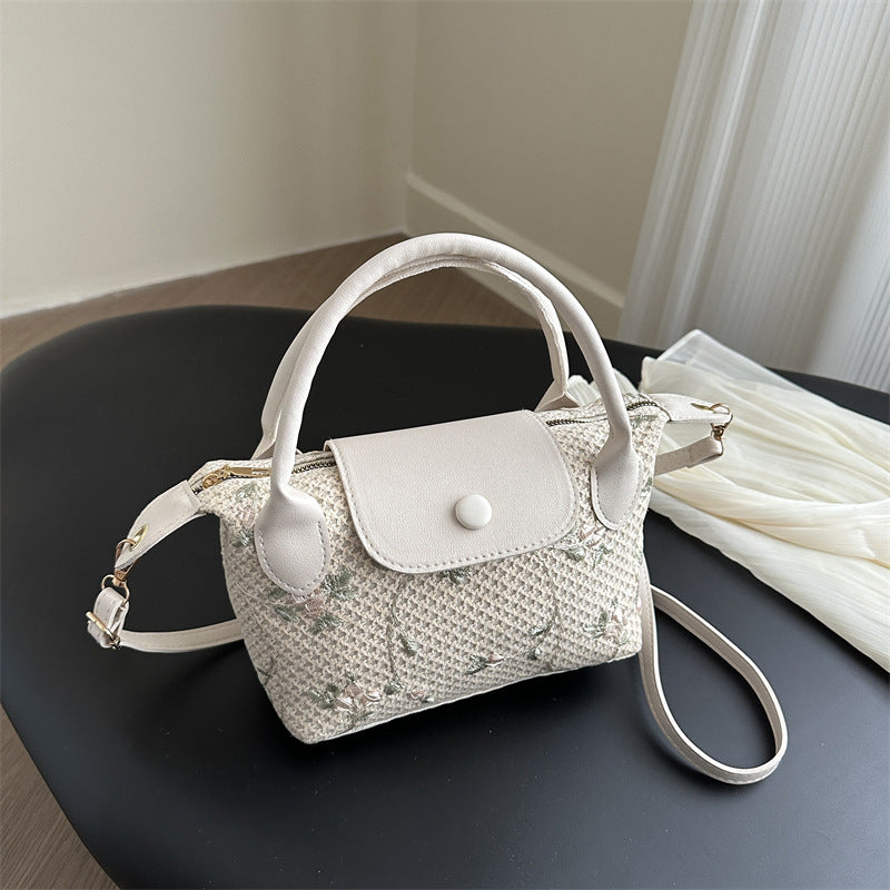 Embroidered Tote Handbag