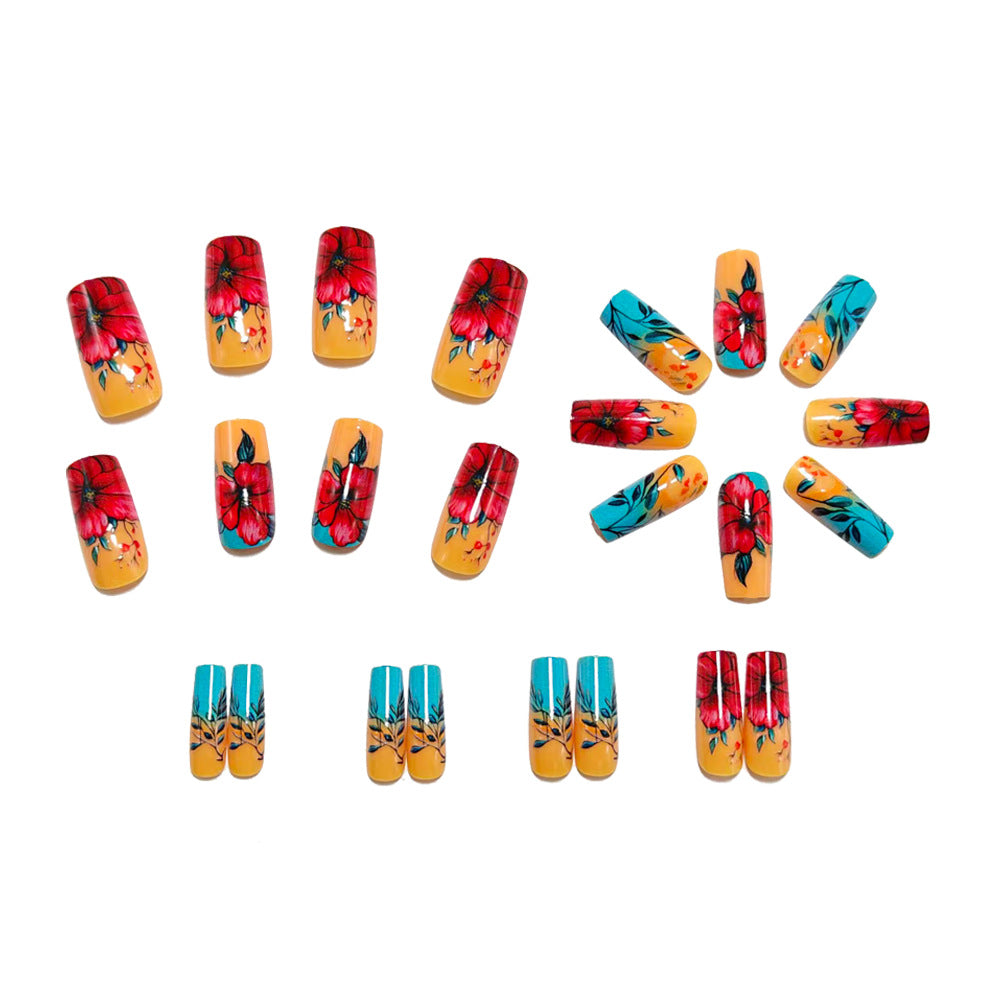 Artificial nails with floral summer design Stornfield