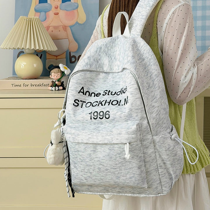 Casual Lightweight Backpack with Cute Plush Charm Stornfield