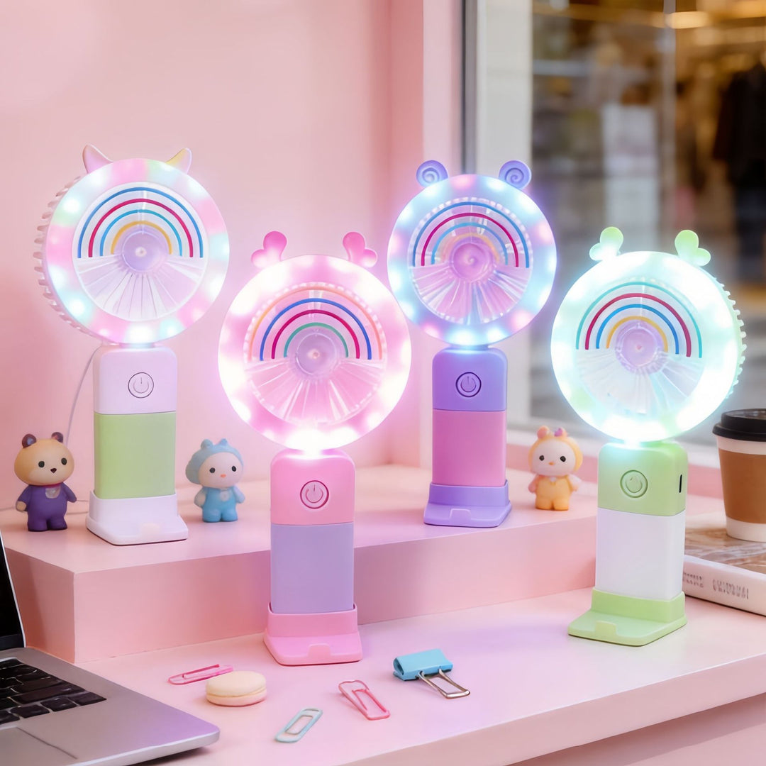 Women's Portable LED Hand Fan with Creative Light Effects Stornfield