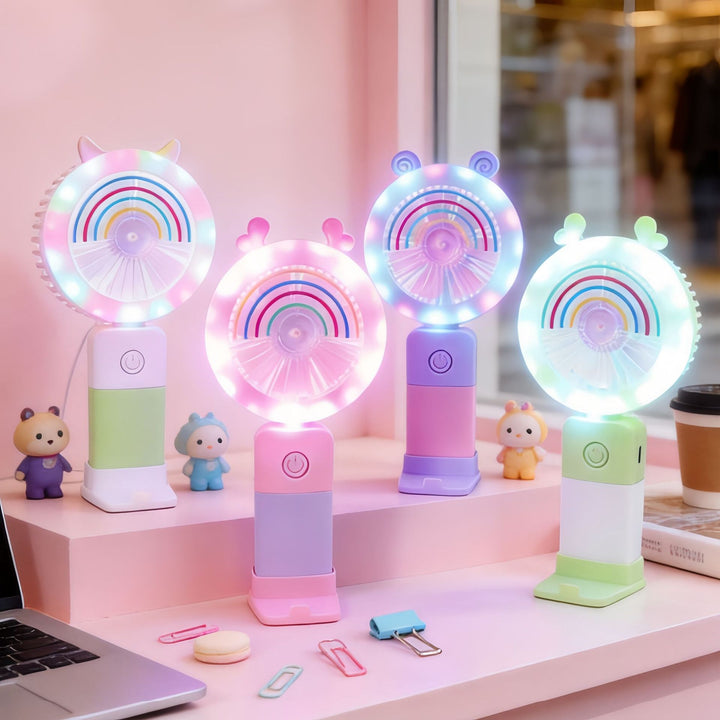 Women's Portable LED Hand Fan with Creative Light Effects Stornfield