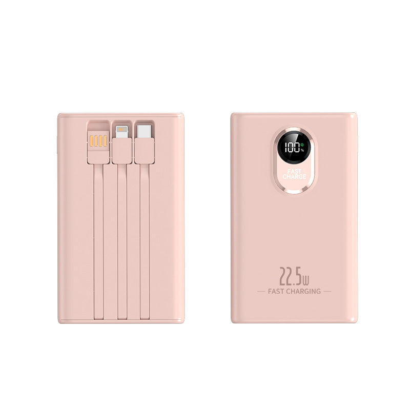 Portable power bank with integrated multi-charging cable and digital display Stornfield