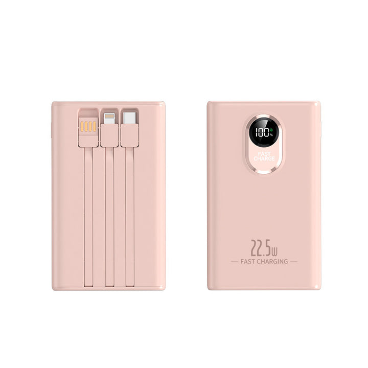 Portable power bank with integrated multi-charging cable and digital display Stornfield