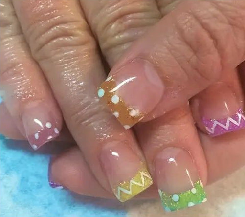 Decorative French Tip Nail Art Enhancements Stornfield