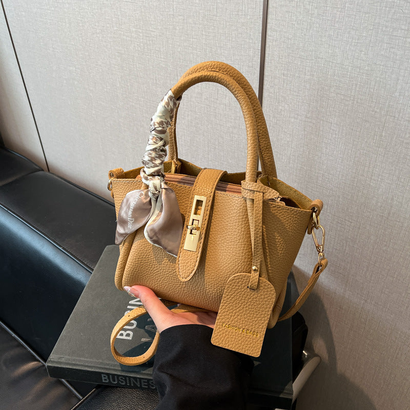 Textured Leather Mini Handheld Satchel