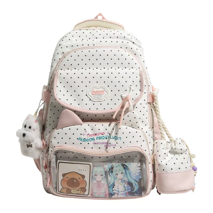 Playful Polka Dot Character Backpack Stornfield