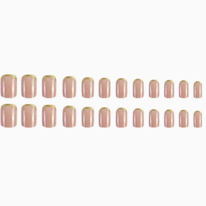 Luxurious Gold-Trimmed Gel Nail Enhancements Stornfield