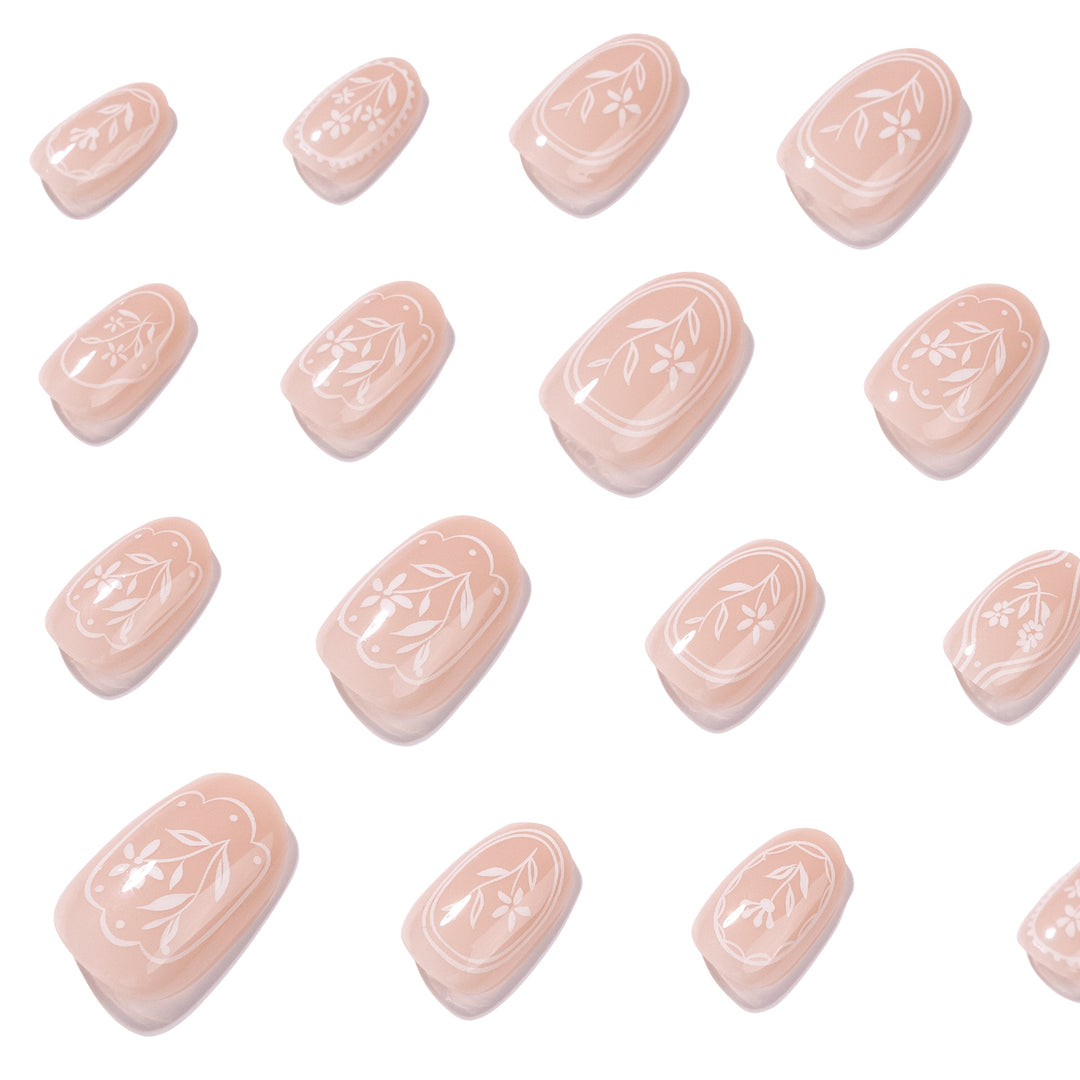 Elegant and artistic nail extensions with floral design Stornfield