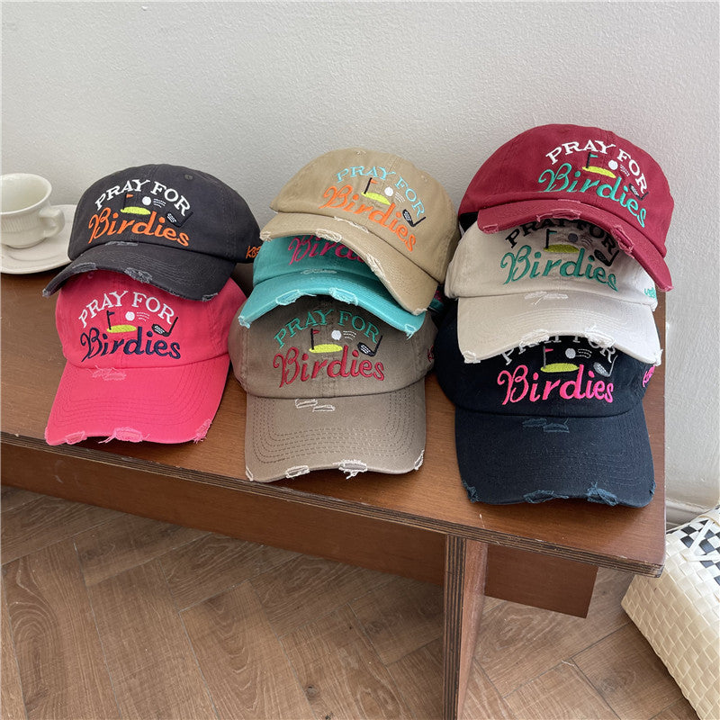 Women's Casual Distressed Embroidered Baseball Cap Stornfield