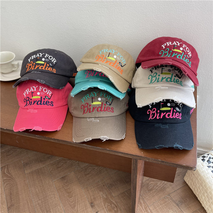 Women's Casual Distressed Embroidered Baseball Cap Stornfield