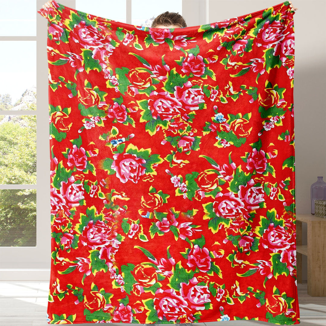 Floral Pattern Cozy Blanket